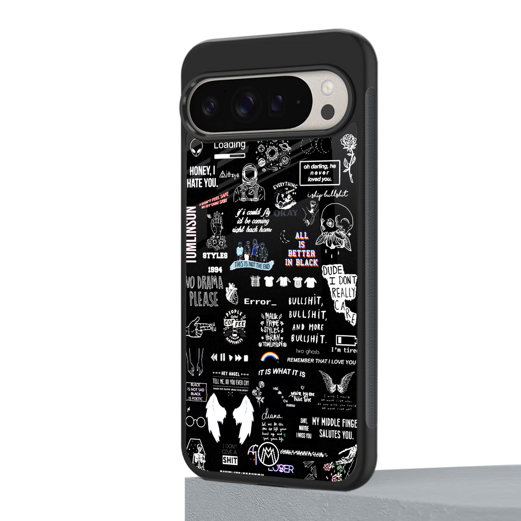 all is better in black back phone cover | glass case for google pixel 9 pro xl