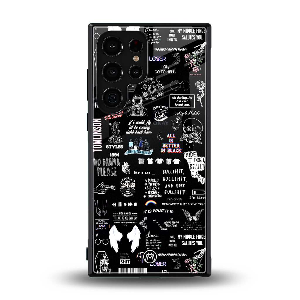 all is better in black back phone cover | glass case for samsung galaxy s23 ultra