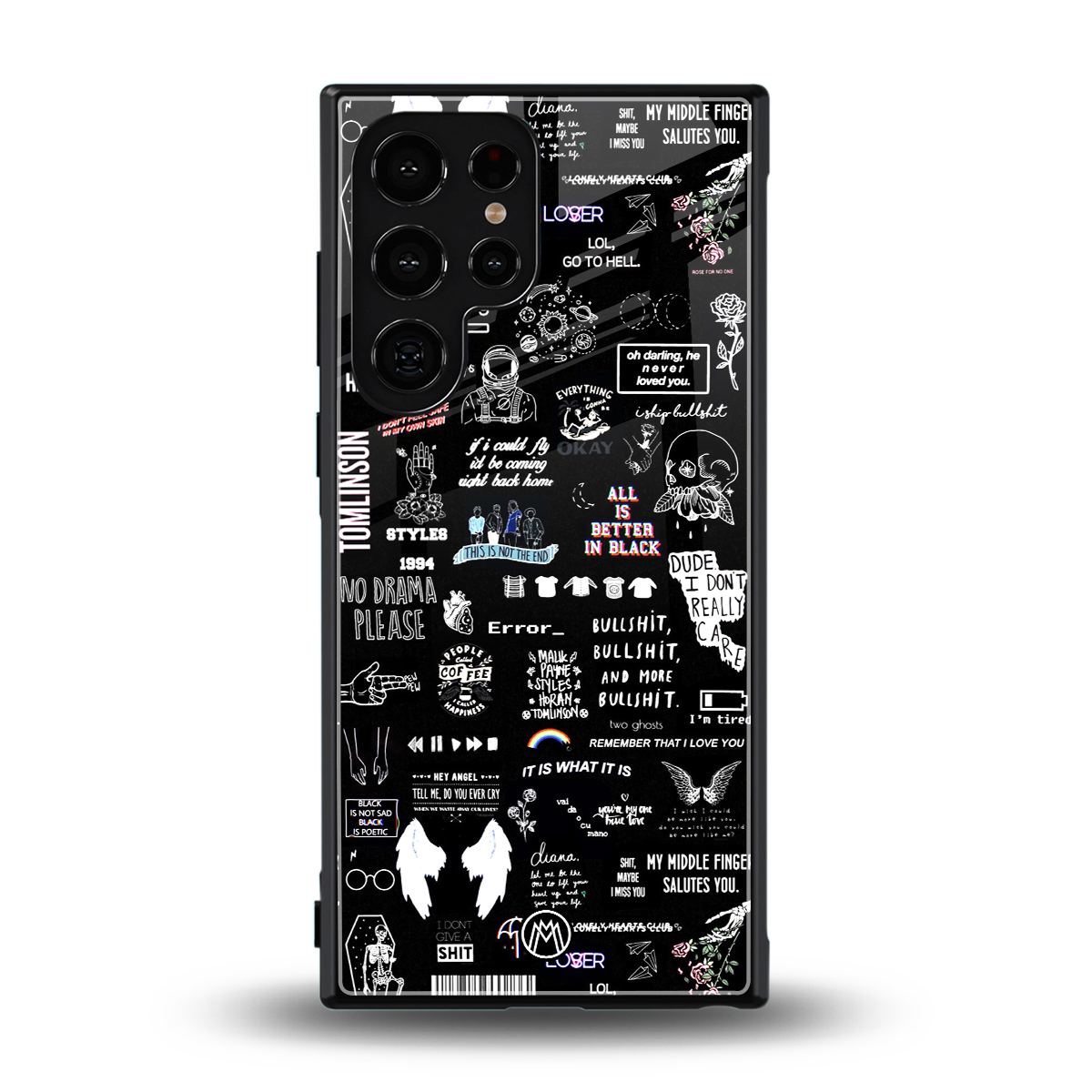 all is better in black back phone cover | glass case for samsung galaxy s23 ultra