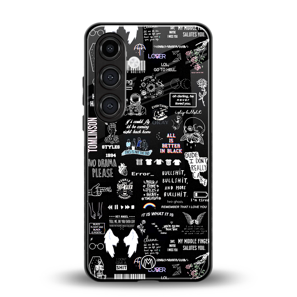 all is better in black back phone cover | glass case for samsung galaxy s23