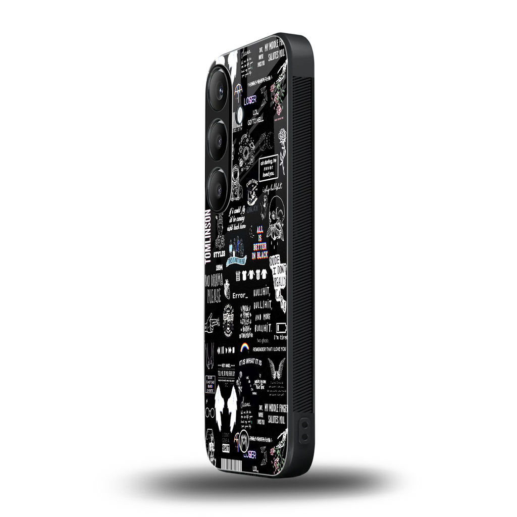 all is better in black back phone cover | glass case for samsung galaxy s23