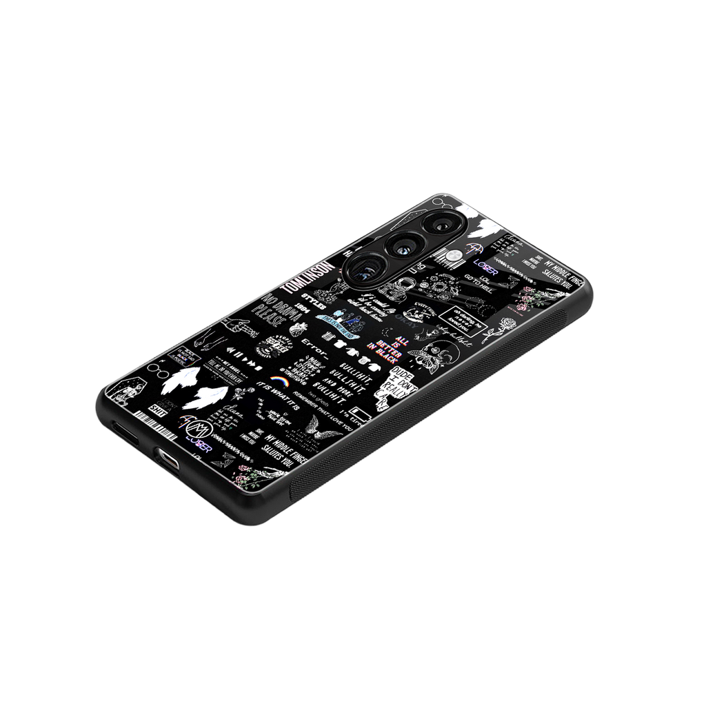 all is better in black back phone cover | glass case for samsung galaxy s23