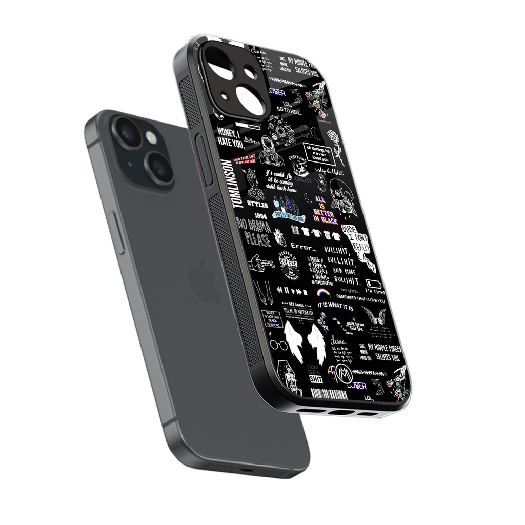 all is better in black back phone cover | glass case for iphone 15
