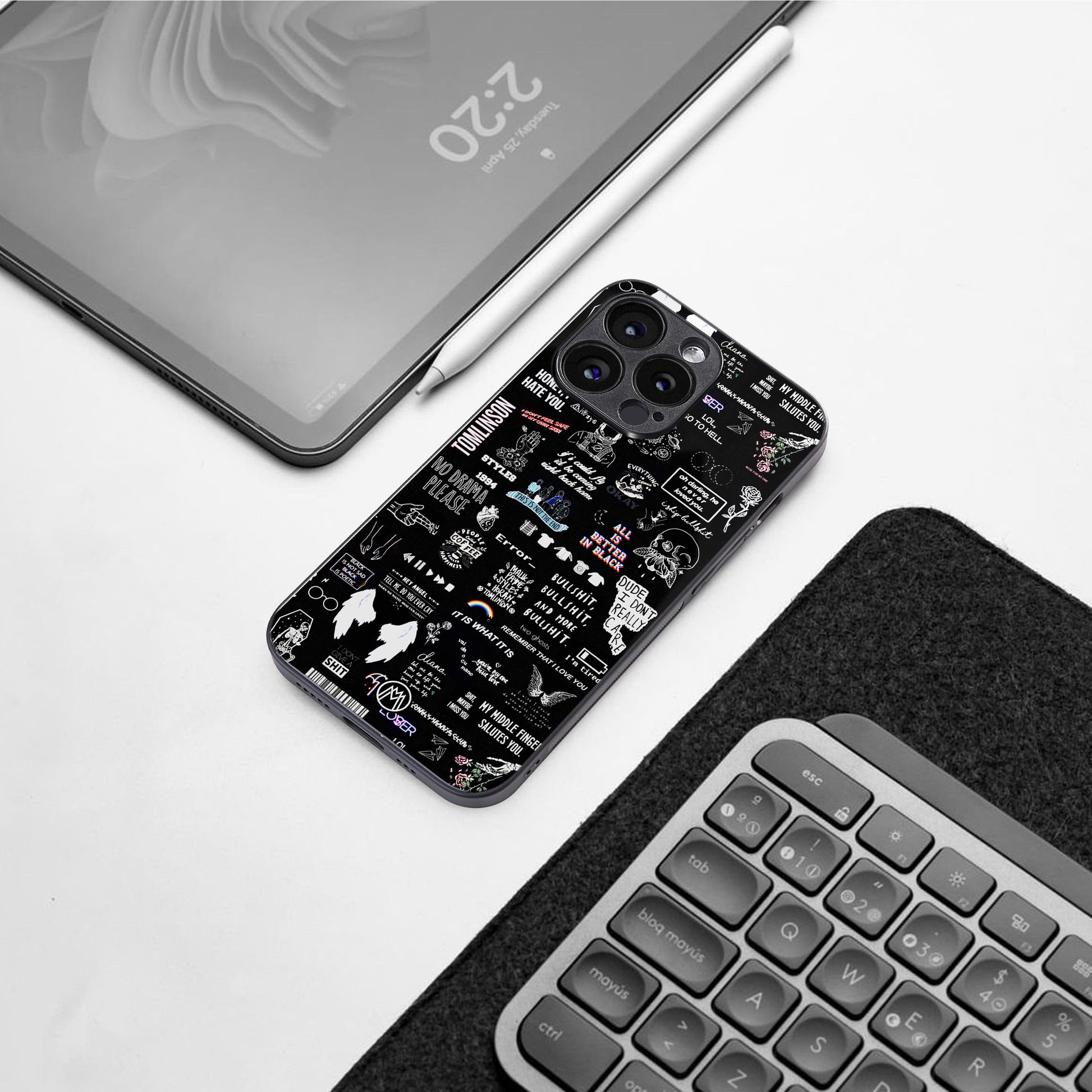 all is better in black back phone cover | glass case for iphone 16 pro max