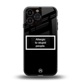 allergic to stupid people black back phone cover | glass case for iphone 13 pro max