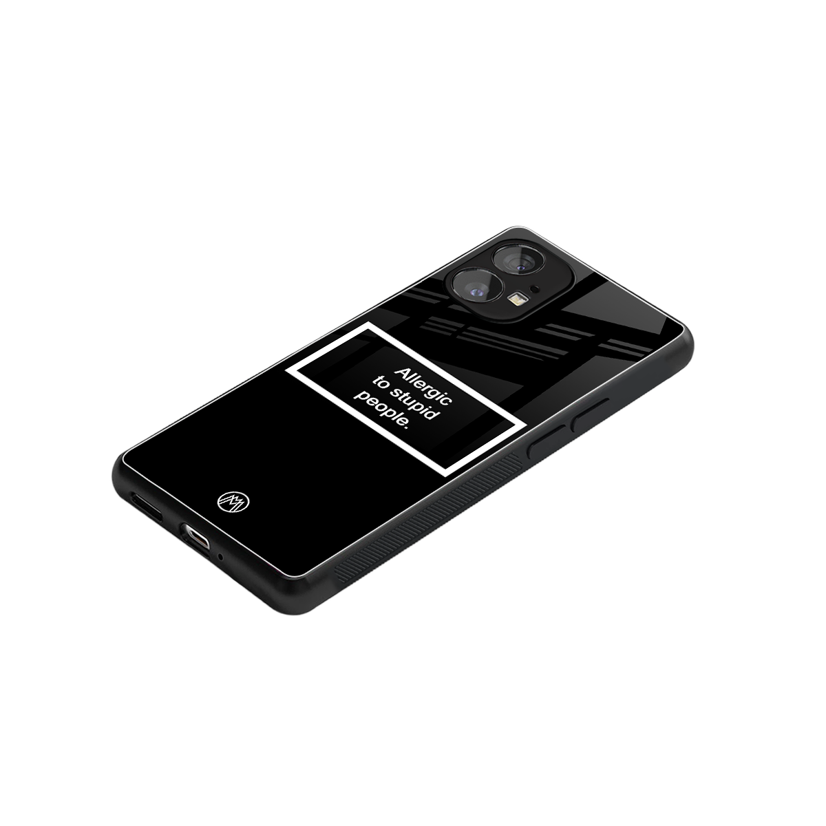 allergic to stupid people black back phone cover | glass case for nothing phone 1