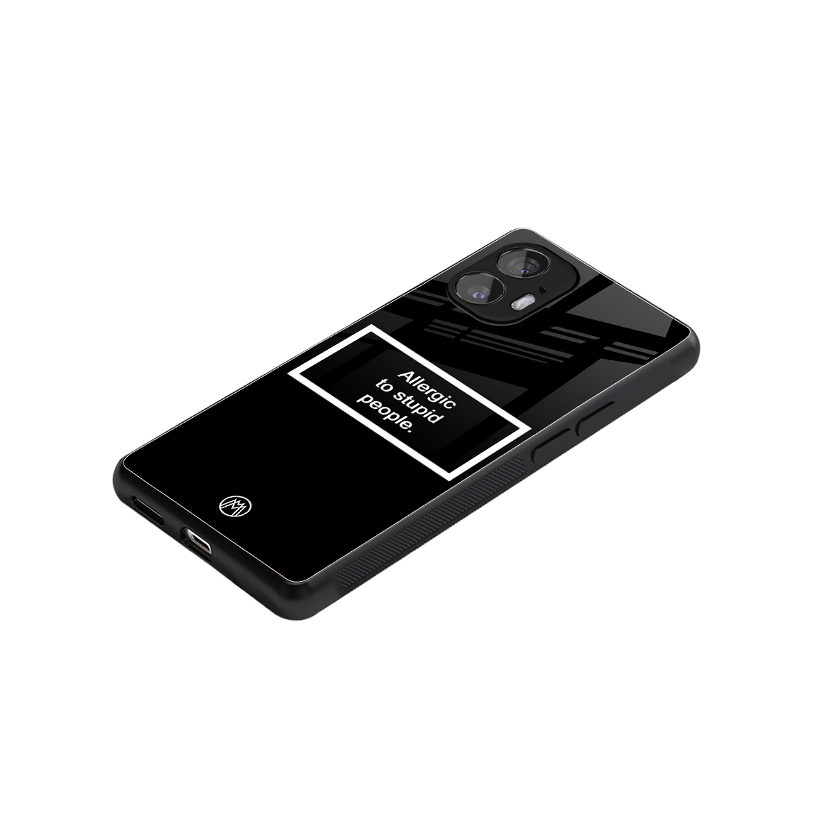 allergic to stupid people black back phone cover | glass case for nothing phone 2