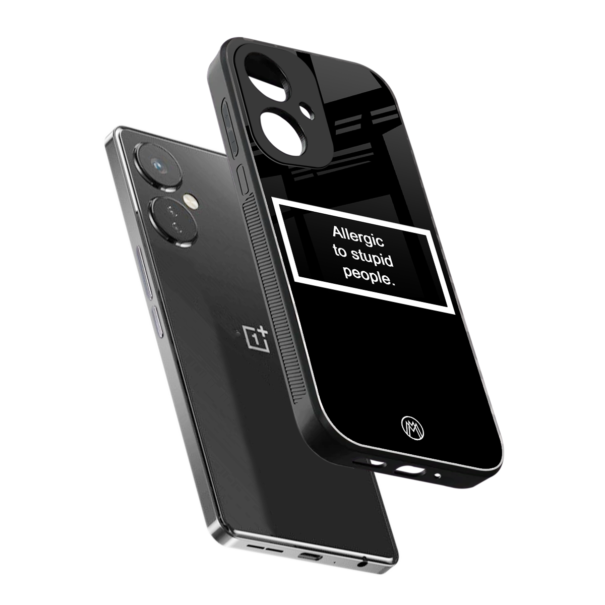 allergic to stupid people black back phone cover | glass case for oneplus nord ce 3