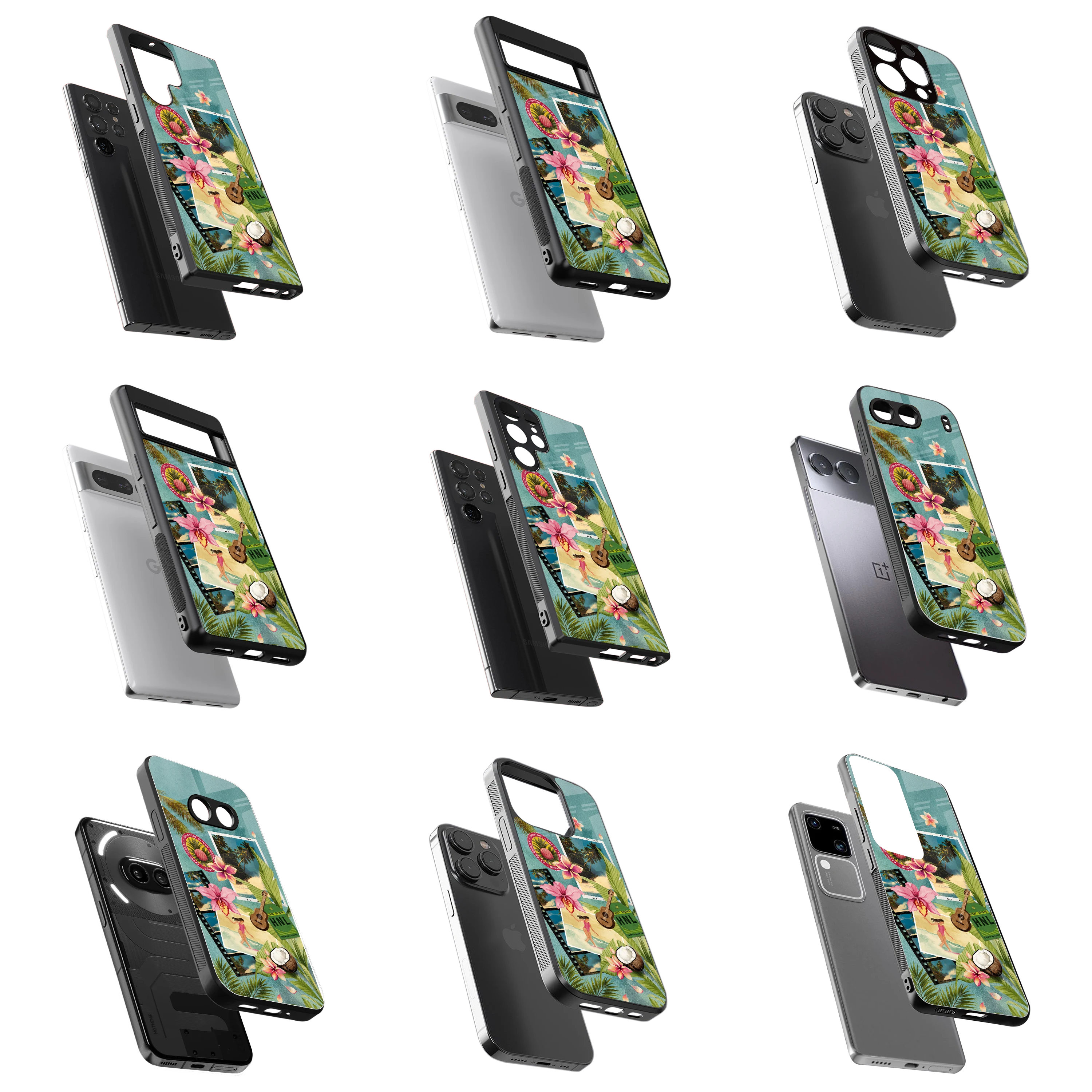 Durable Glass Back Mobile Case for iPhone, Samsung, OnePlus, Google Pixel, Redmi, Vivo, Oppo