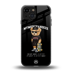 alpha bear back phone cover | glass case for iphone 13 mini