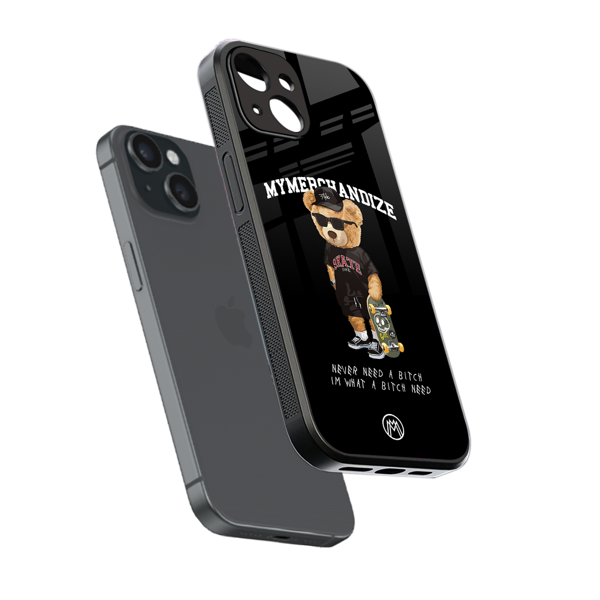 alpha bear back phone cover | glass case for iphone 13 mini