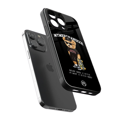 alpha bear back phone cover | glass case for iphone 13 pro max