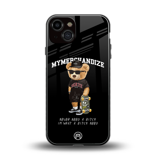 alpha bear back phone cover | glass case for iphone 13