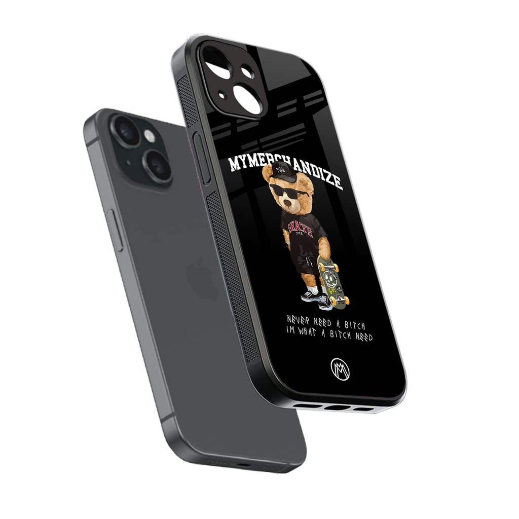 alpha bear back phone cover | glass case for iphone 13