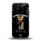 alpha bear back phone cover | glass case for iphone 15 plus