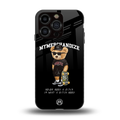 alpha bear back phone cover | glass case for iphone 15 pro