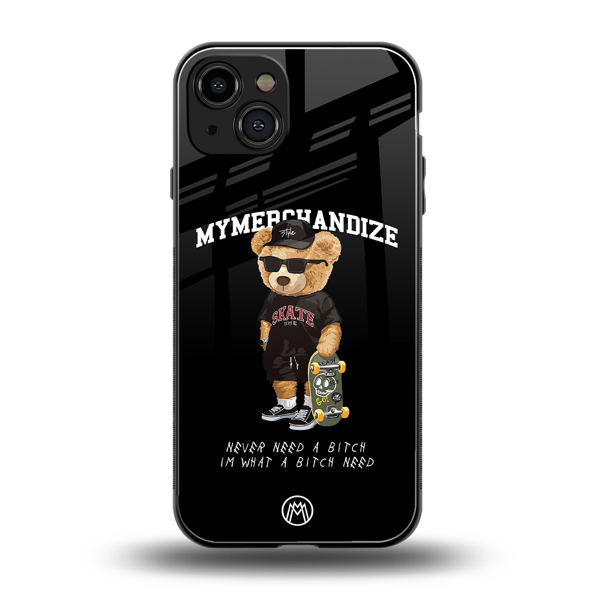 alpha bear back phone cover | glass case for iphone 15