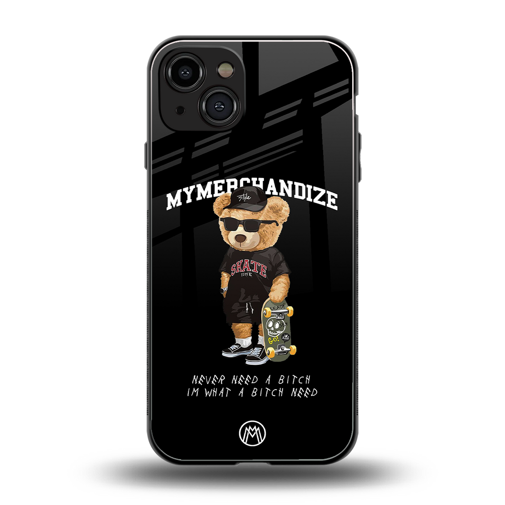 alpha bear back phone cover | glass case for iphone 14