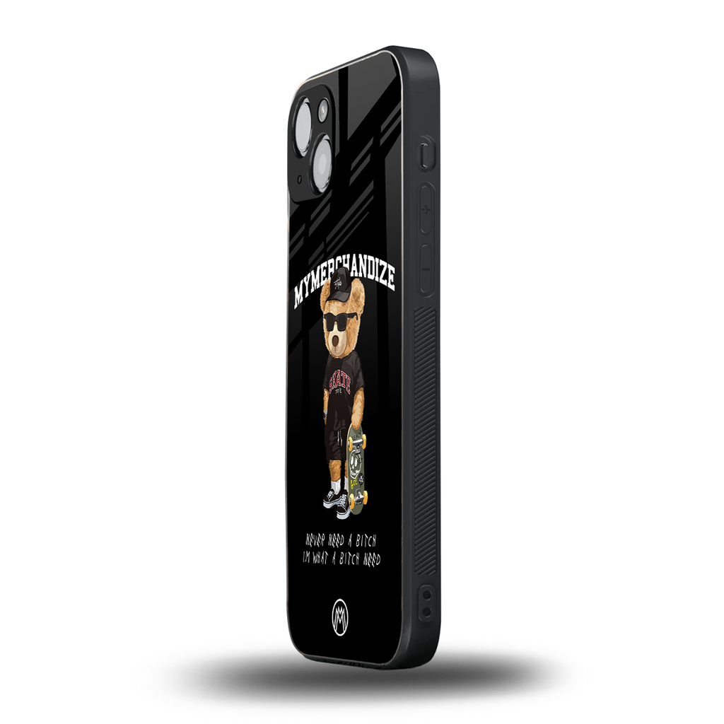 alpha bear back phone cover | glass case for iphone 15
