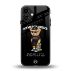 alpha bear back phone cover | glass case for iphone 16 plus