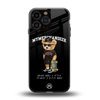 alpha bear back phone cover | glass case for iphone 16 pro max