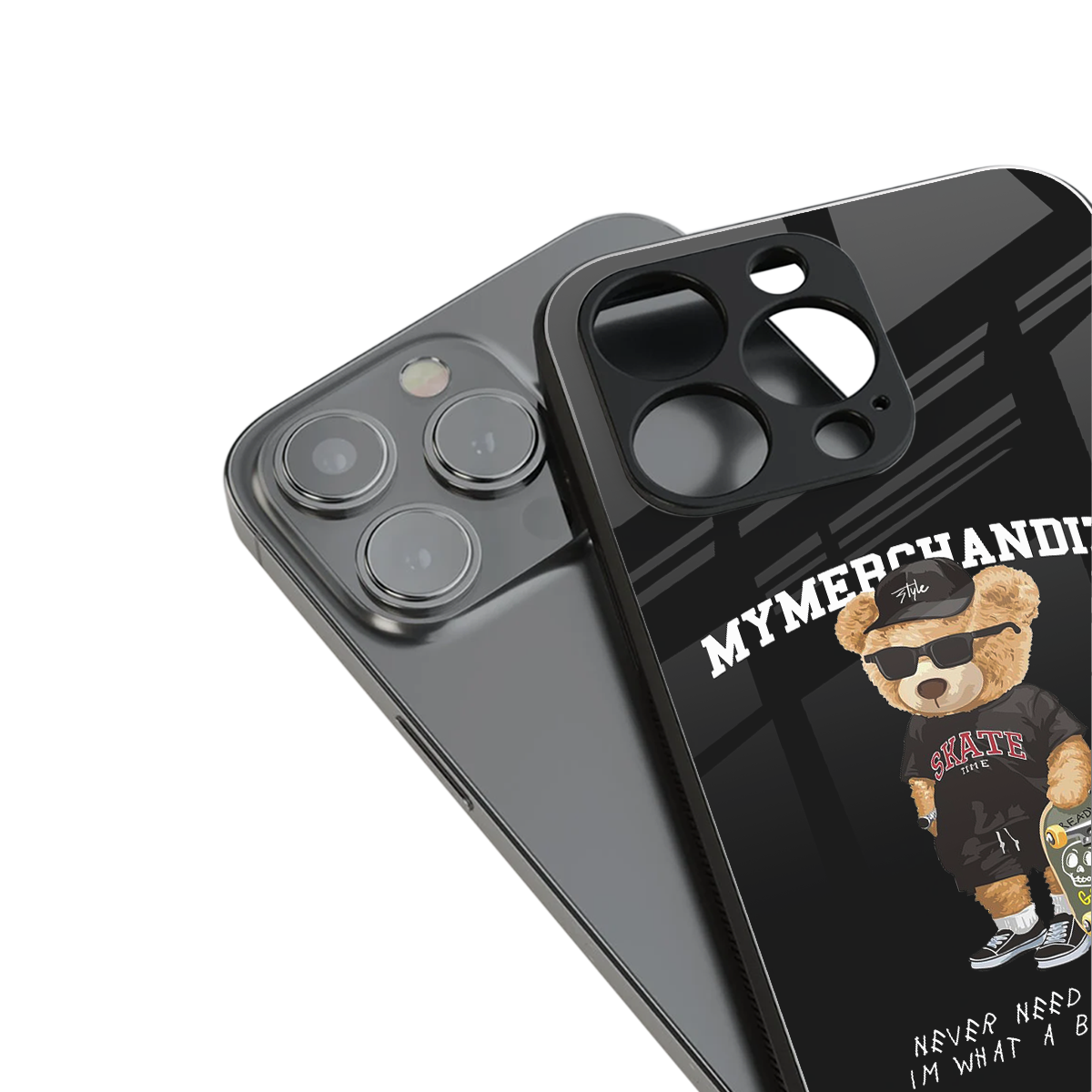 alpha bear back phone cover | glass case for iphone 13 pro max