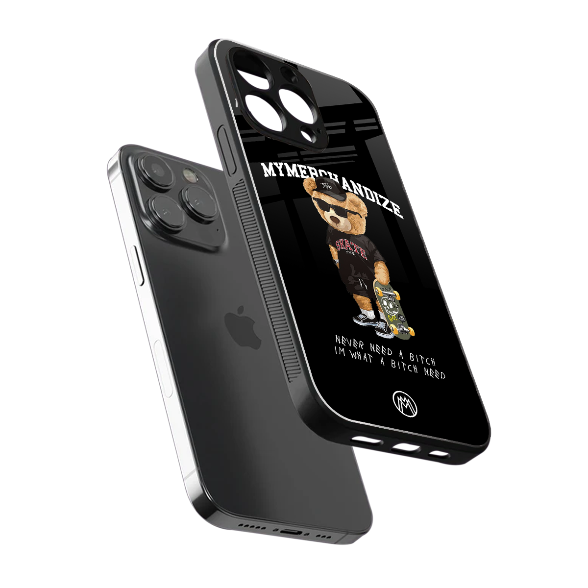 alpha bear back phone cover | glass case for iphone 16 pro