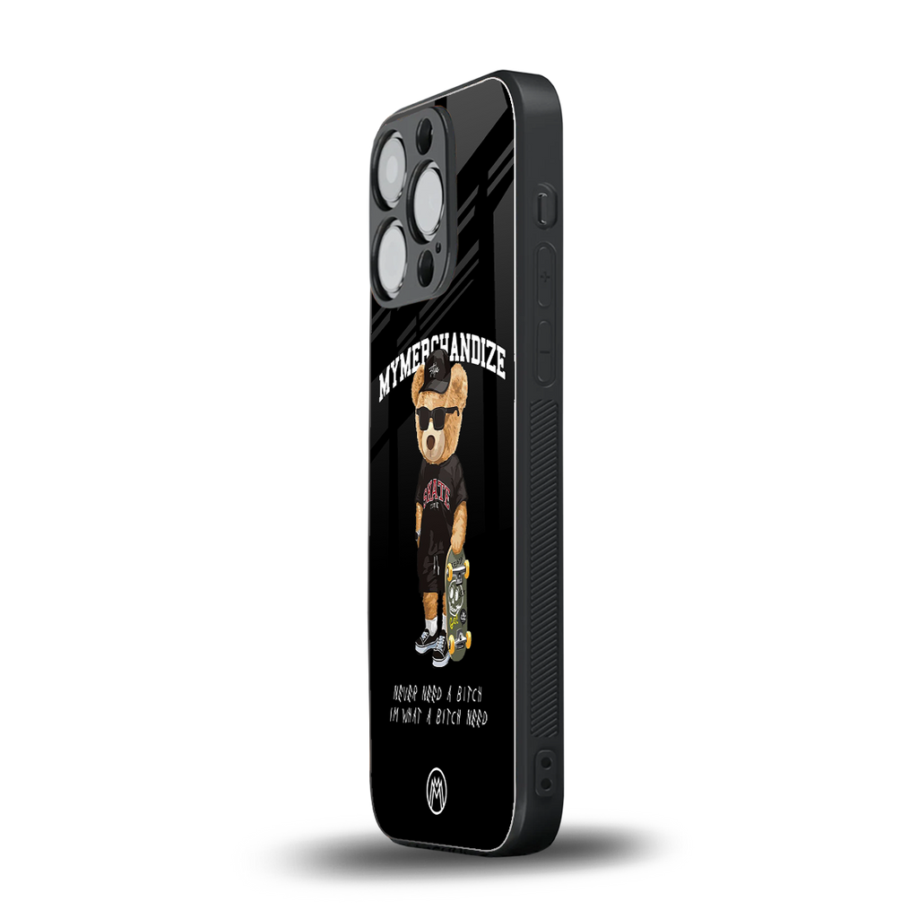 alpha bear back phone cover | glass case for iphone 16 pro