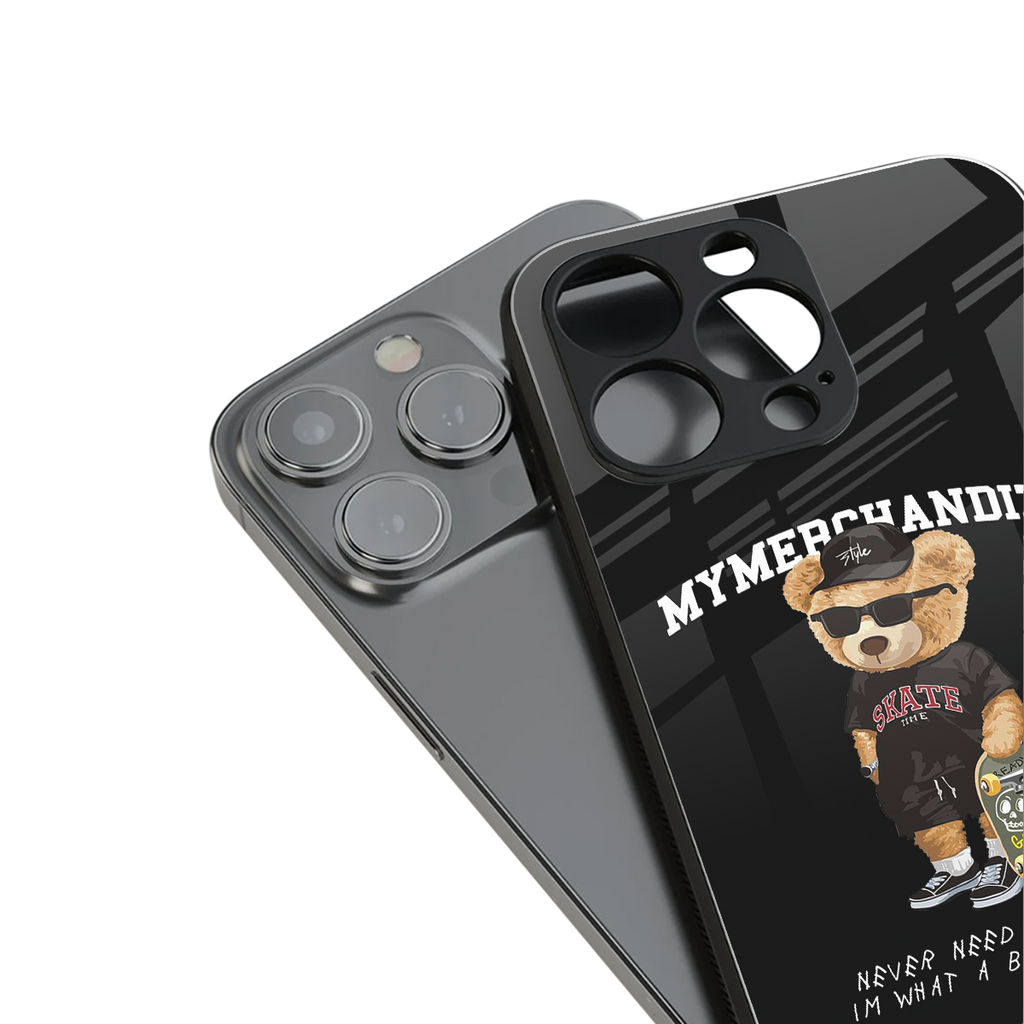 alpha bear back phone cover | glass case for iphone 16 pro