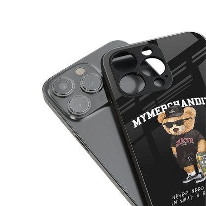 alpha bear back phone cover | glass case for iphone 14 pro max