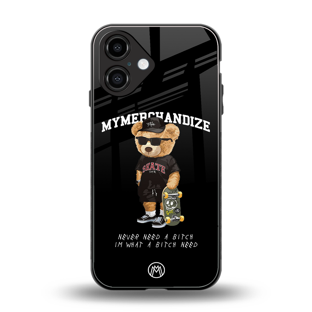 alpha bear back phone cover | glass case for iphone 16