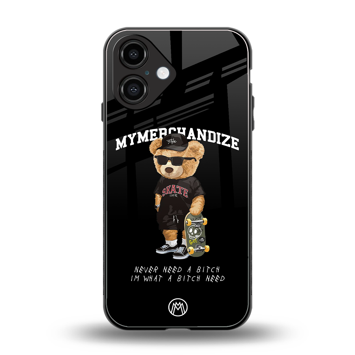 alpha bear back phone cover | glass case for iphone 16