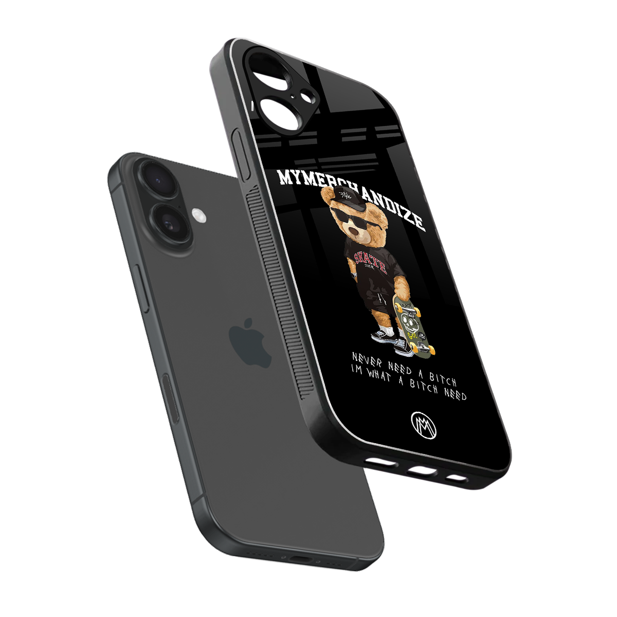 alpha bear back phone cover | glass case for iphone 16