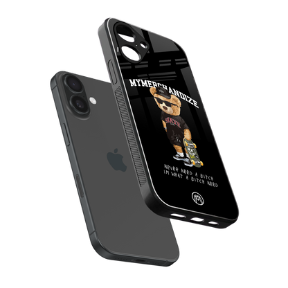 alpha bear back phone cover | glass case for iphone 16