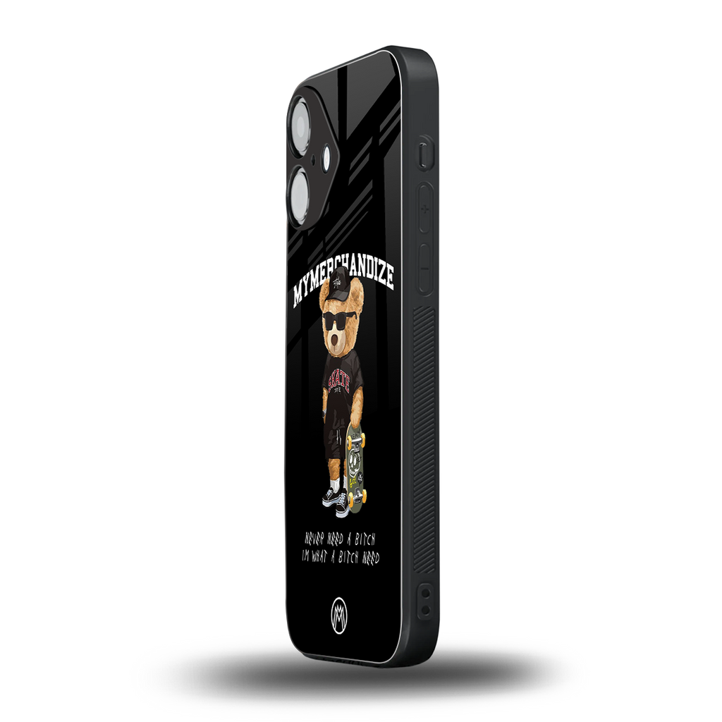 alpha bear back phone cover | glass case for iphone 16