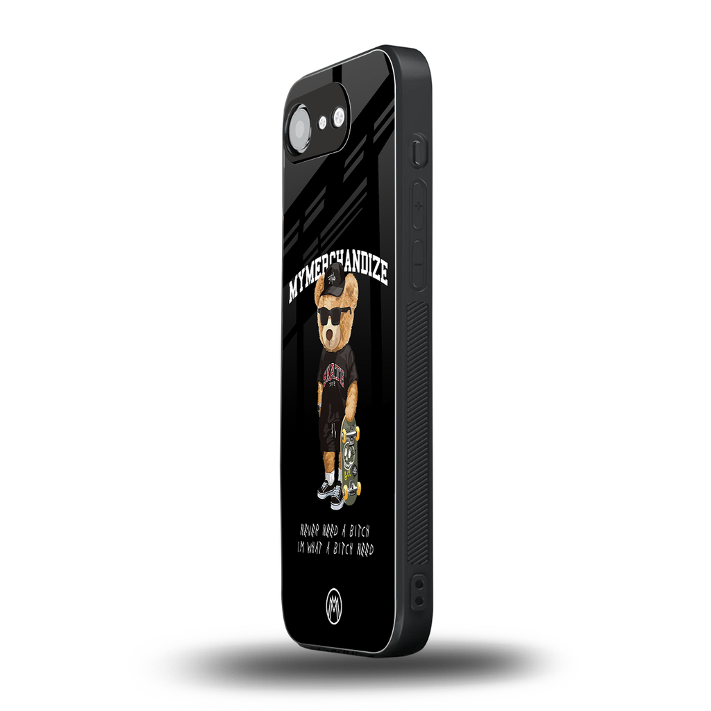 alpha bear back phone cover | glass case for iphone 16e