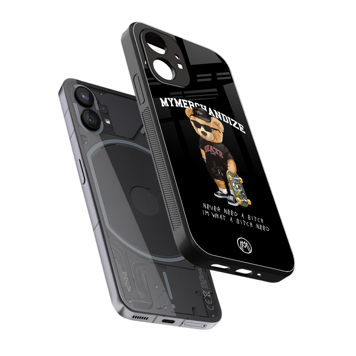 alpha bear back phone cover | glass case for nothing phone 1