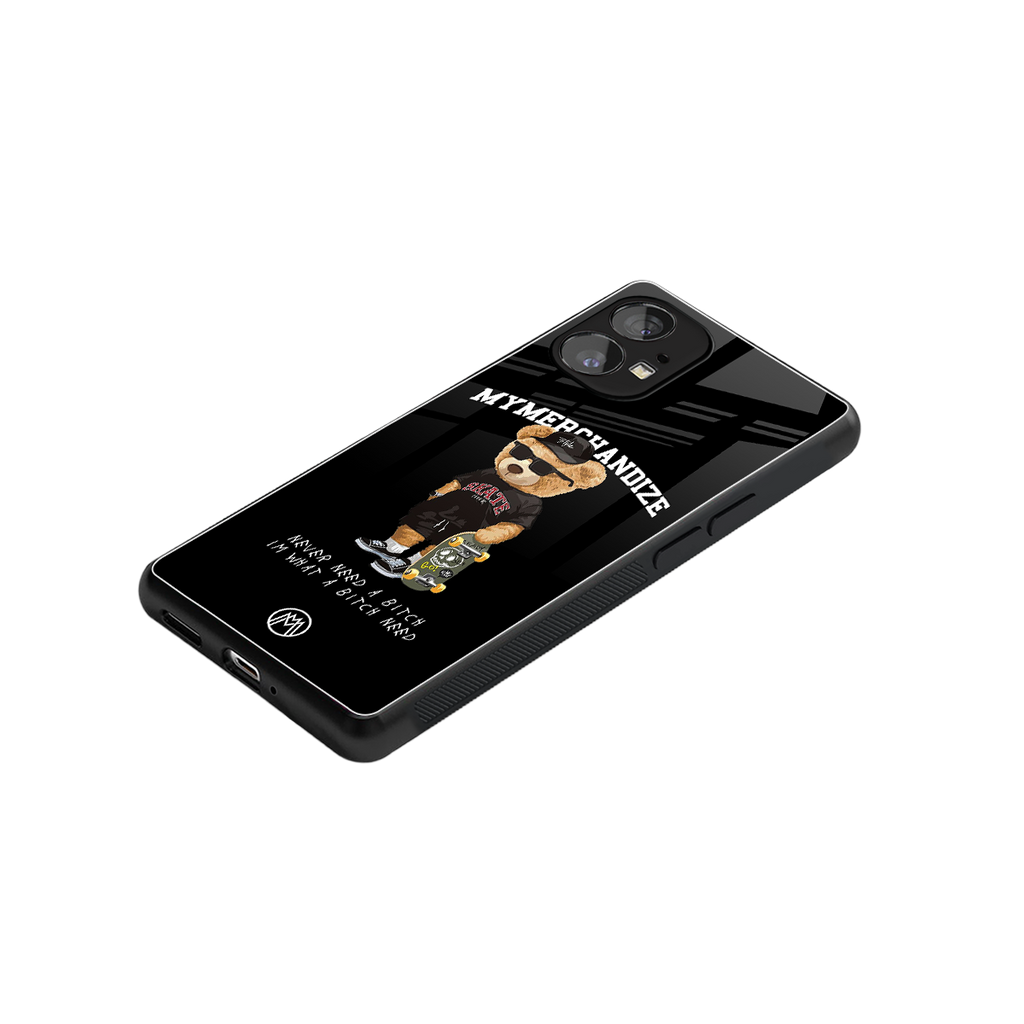 alpha bear back phone cover | glass case for nothing phone 1
