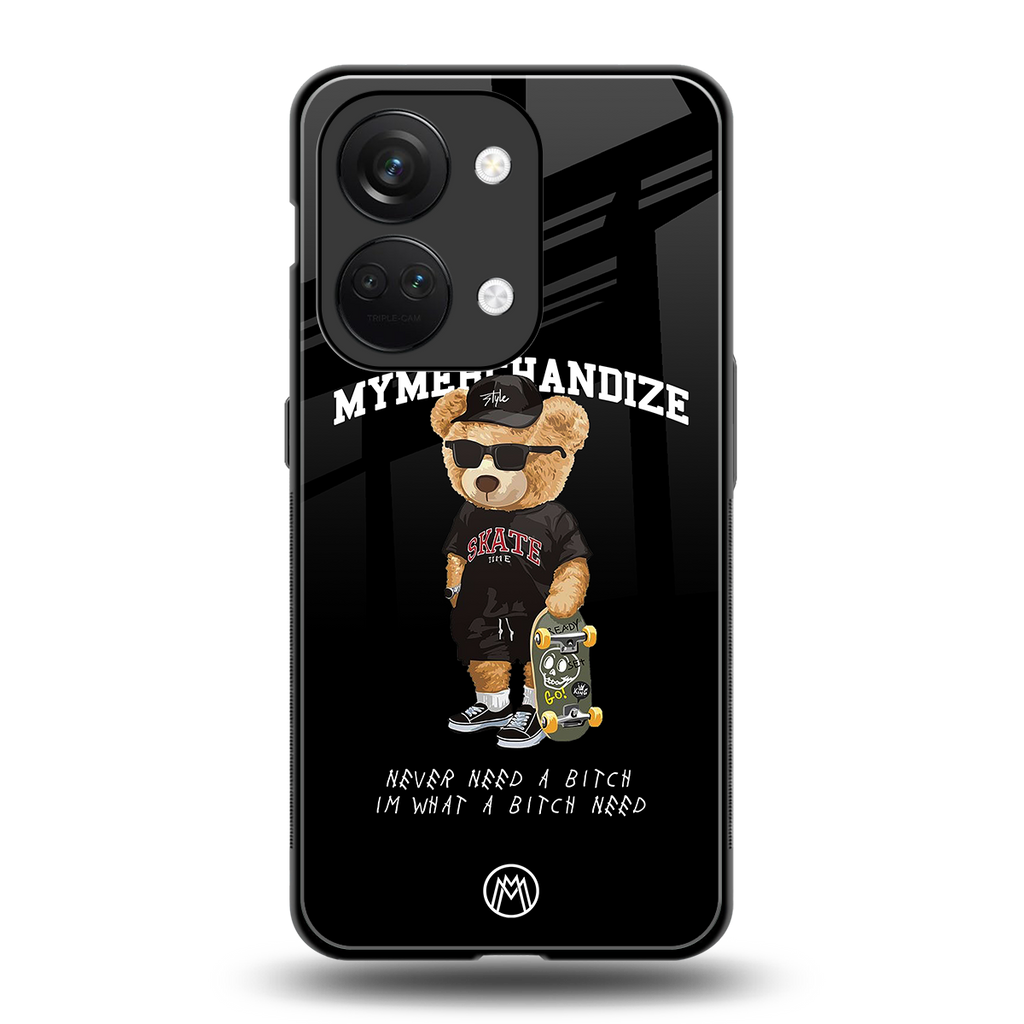alpha bear back phone cover | glass case for oneplus nord 3