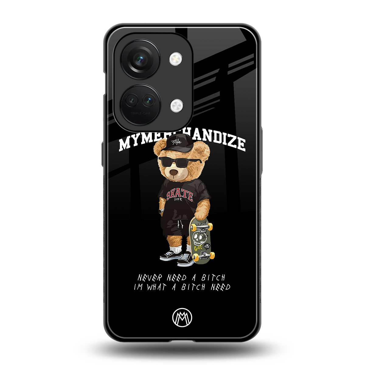 alpha bear back phone cover | glass case for oneplus nord 3