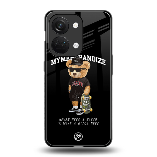 alpha bear back phone cover | glass case for oneplus nord 3