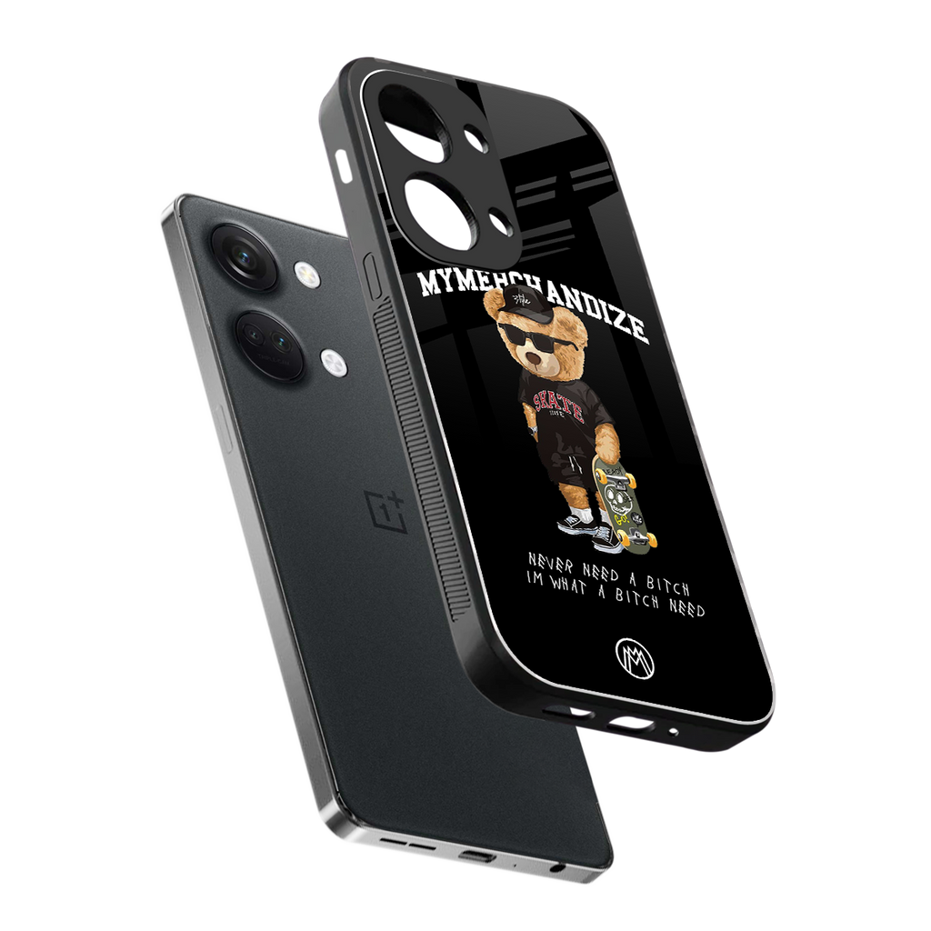 alpha bear back phone cover | glass case for oneplus nord 3