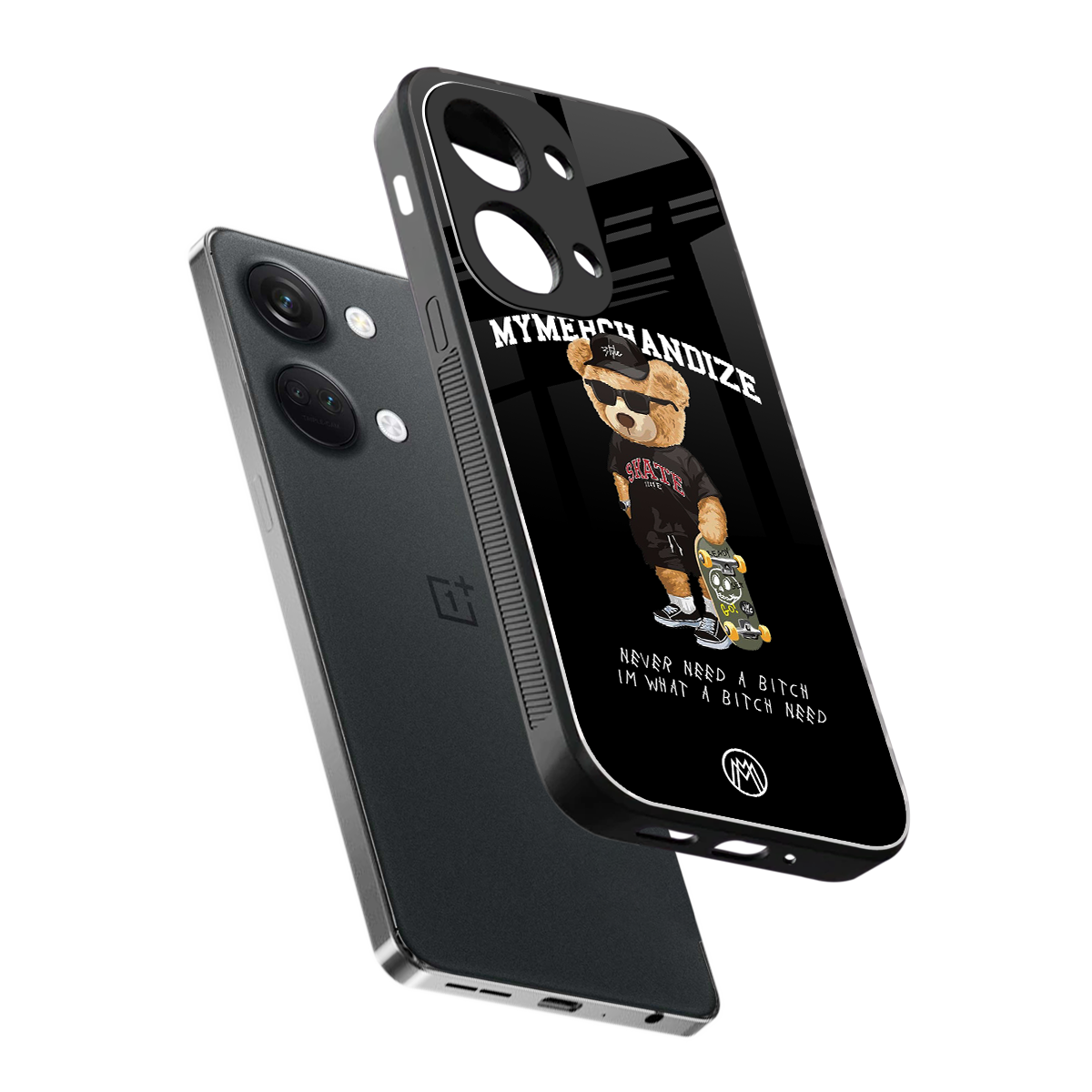 alpha bear back phone cover | glass case for oneplus nord 3