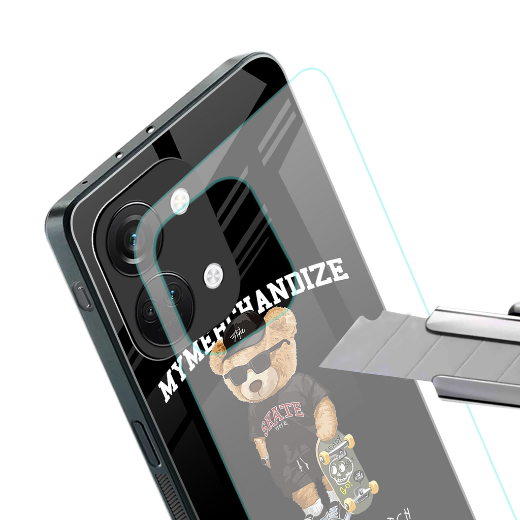 alpha bear back phone cover | glass case for oneplus nord 3