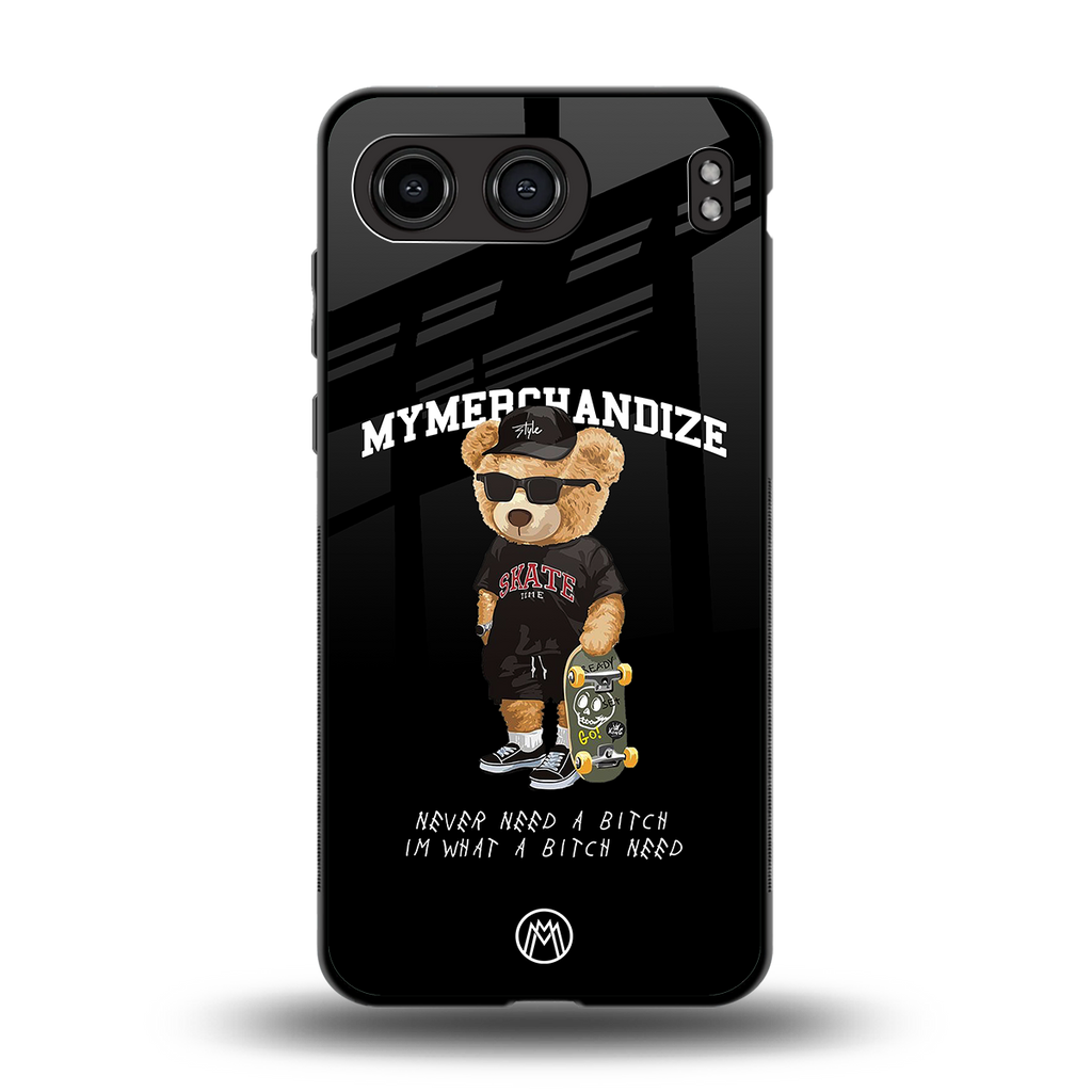 alpha bear back phone cover | glass case for oneplus nord 4