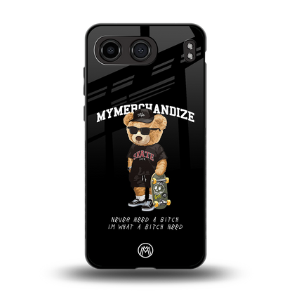 alpha bear back phone cover | glass case for oneplus nord 4