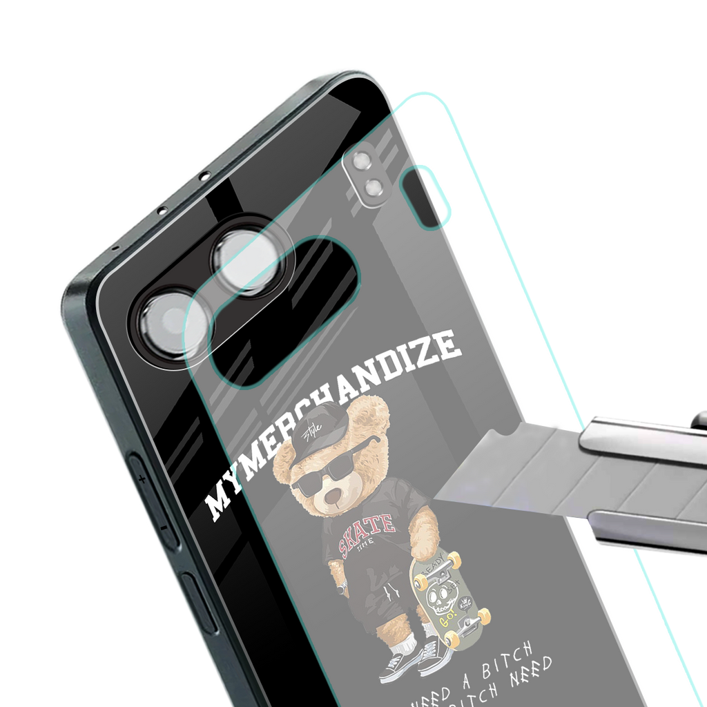 alpha bear back phone cover | glass case for oneplus nord 4