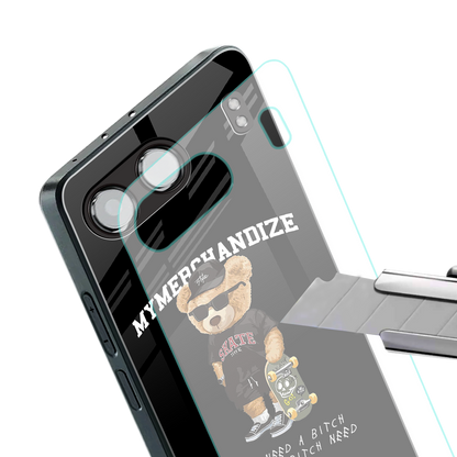 alpha bear back phone cover | glass case for oneplus nord 4