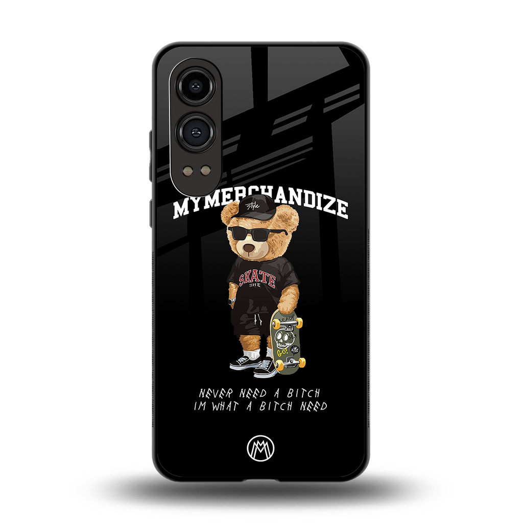alpha bear back phone cover | glass case for oneplus nord ce 4 lite