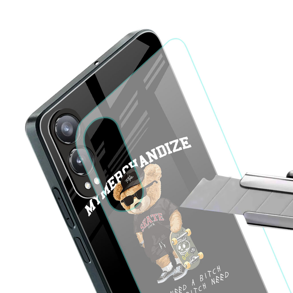 alpha bear back phone cover | glass case for oneplus nord ce 4 lite
